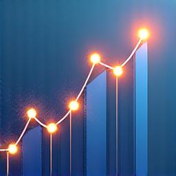 Abstract icon of a chart or graph with interconnected dots, representing usage analytics